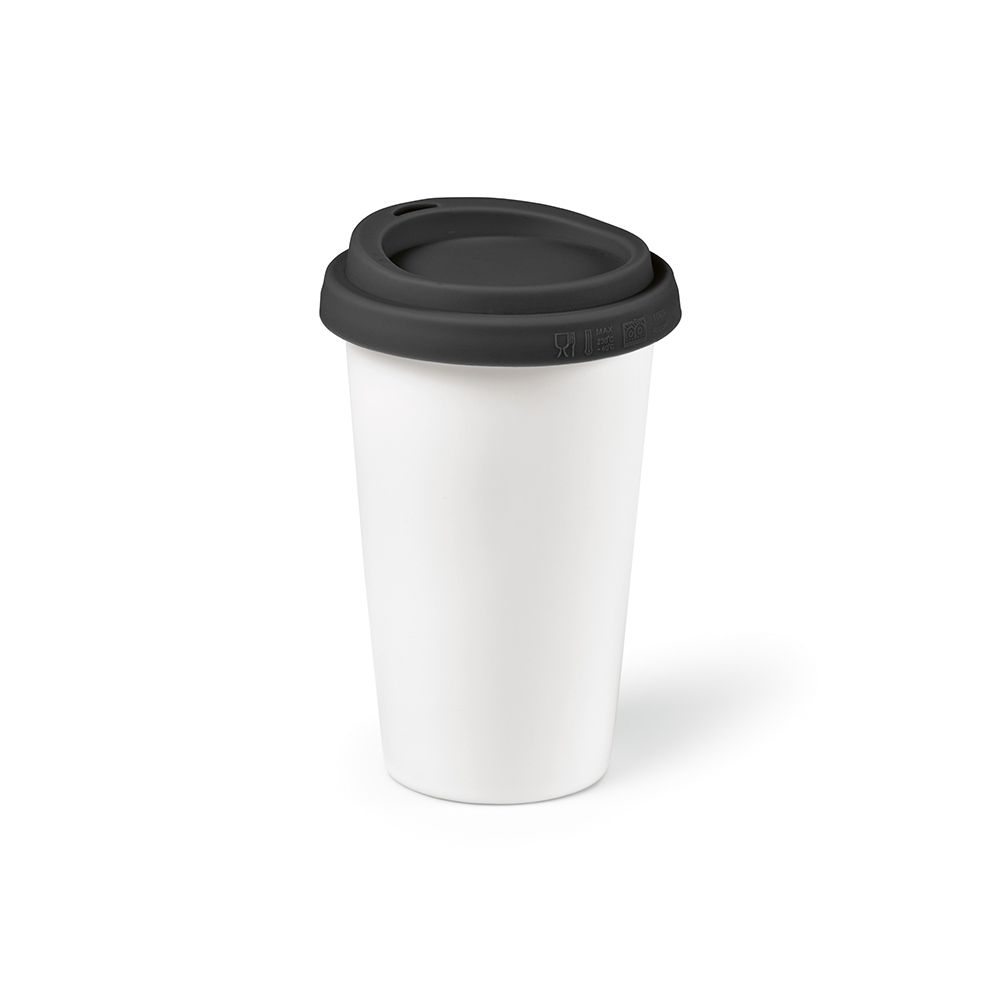 Picture of Tagus Travel Cup Ceramic 330ml. Double wall with coloured lid