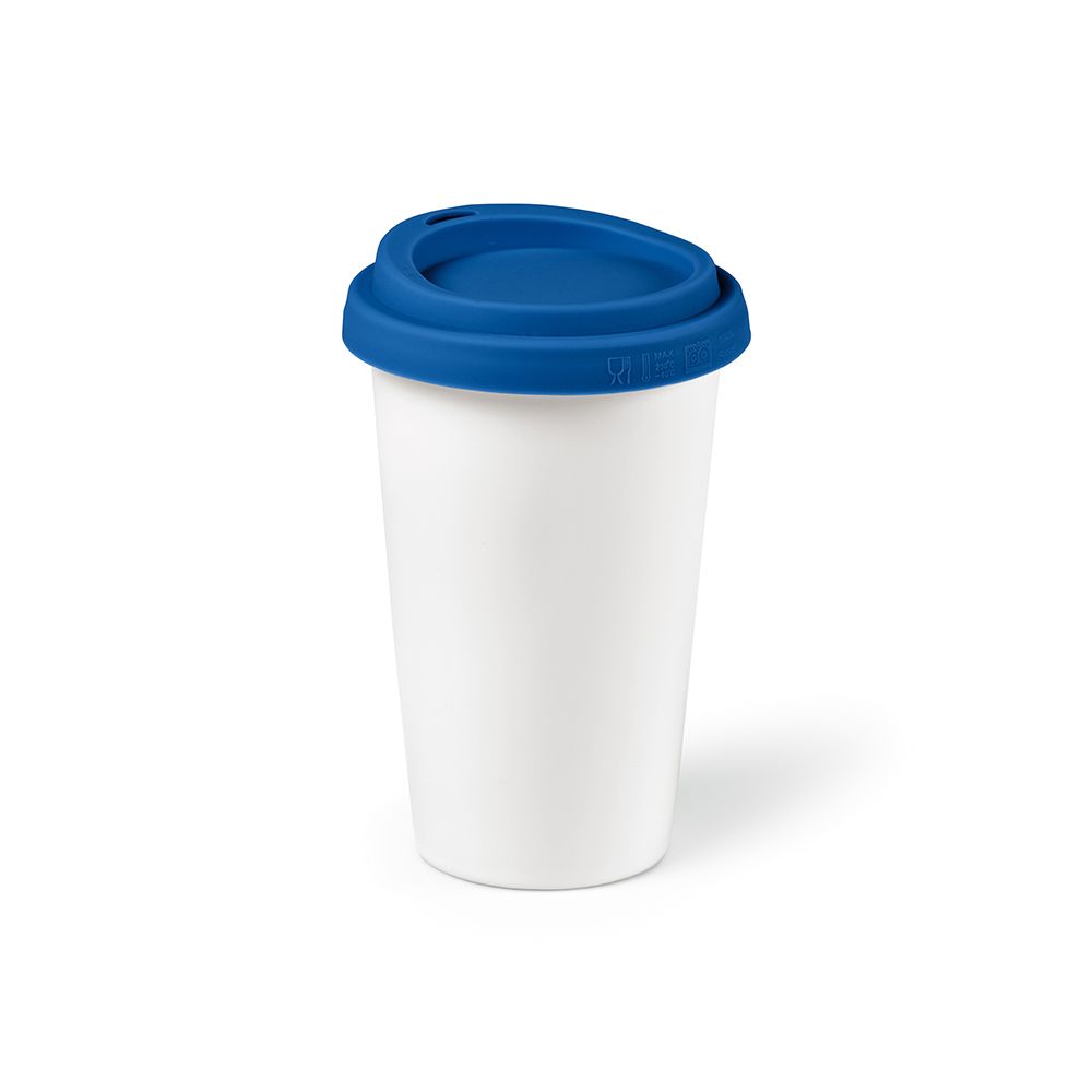 Picture of Tagus Travel Cup Ceramic 330ml. Double wall with coloured lid