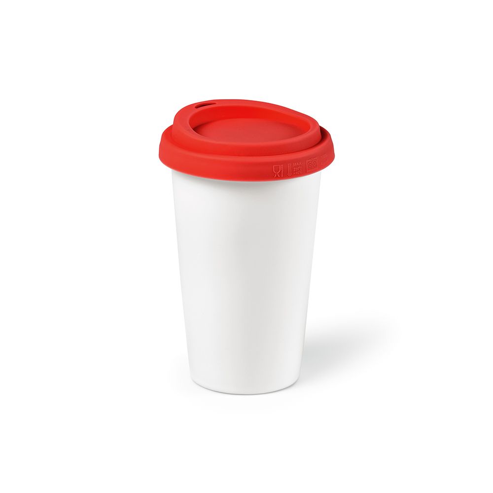 Picture of Tagus Travel Cup Ceramic 330ml. Double wall with coloured lid