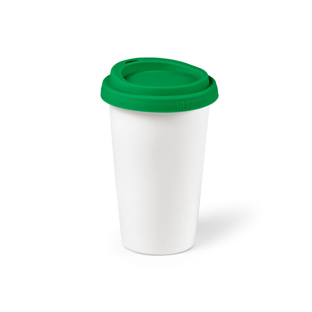 Picture of Tagus Travel Cup Ceramic 330ml. Double wall with coloured lid