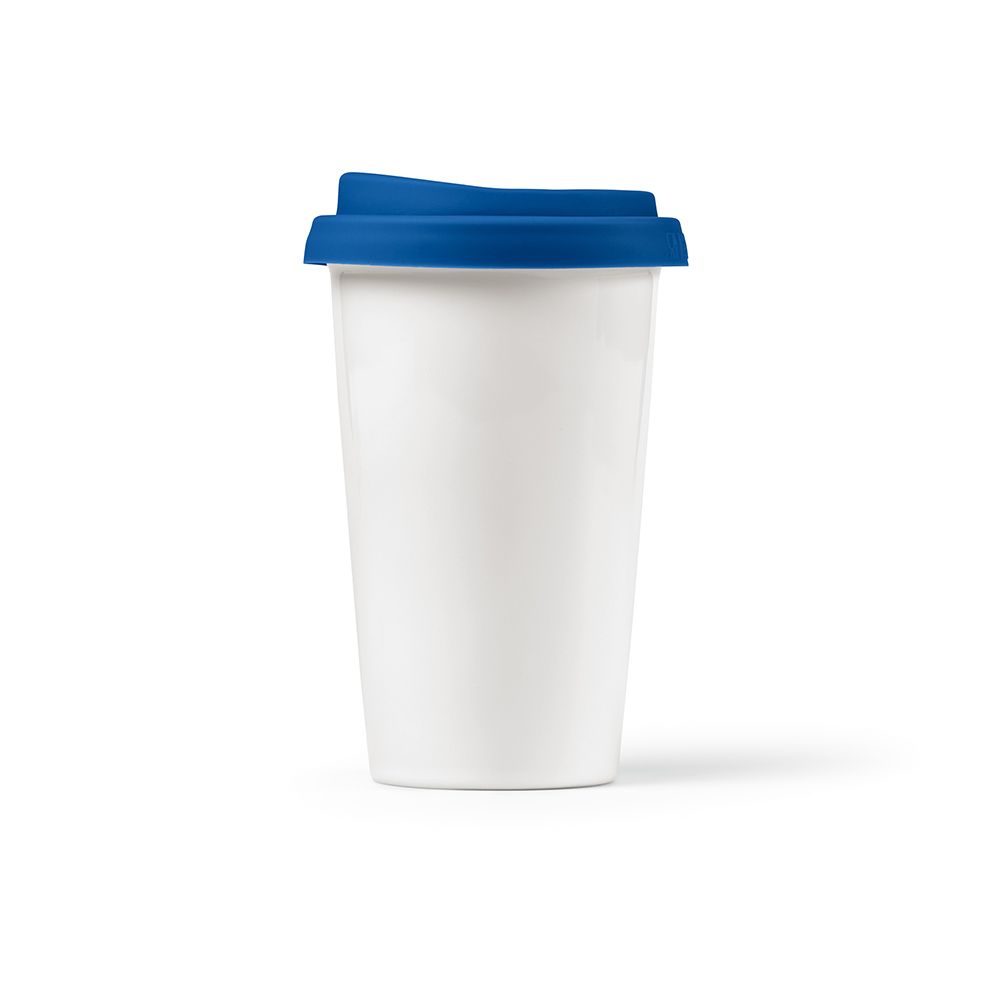 Picture of Tagus Travel Cup Ceramic 330ml. Double wall with coloured lid