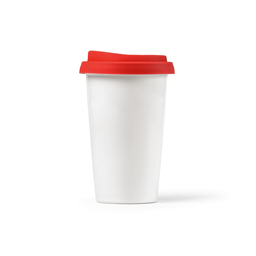 Picture of Tagus Travel Cup Ceramic 330ml. Double wall with coloured lid