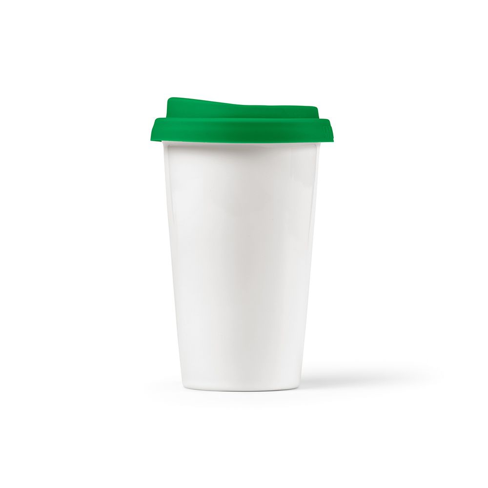 Picture of Tagus Travel Cup Ceramic 330ml. Double wall with coloured lid