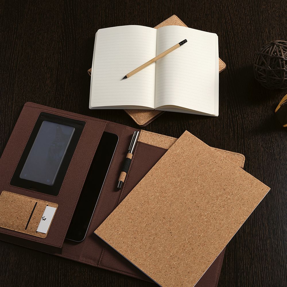 Picture of Kafka A4 Folder Cork. 64 FSC sheet notepad and elastic closure