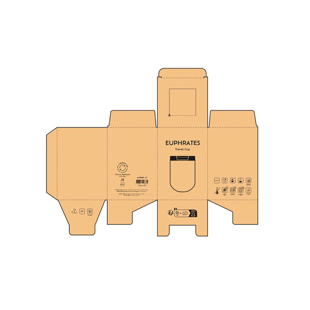 Picture of Euphrates Travel Cup rSS 430ml. Double wall and Leakproof 