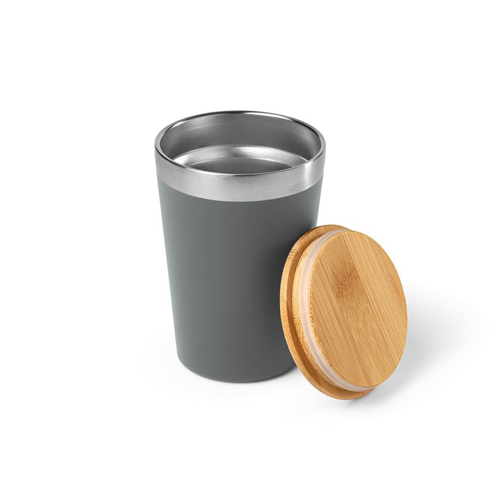 Picture of Don Travel Cup rSS and Bamboo lid 400ml. Double wall
