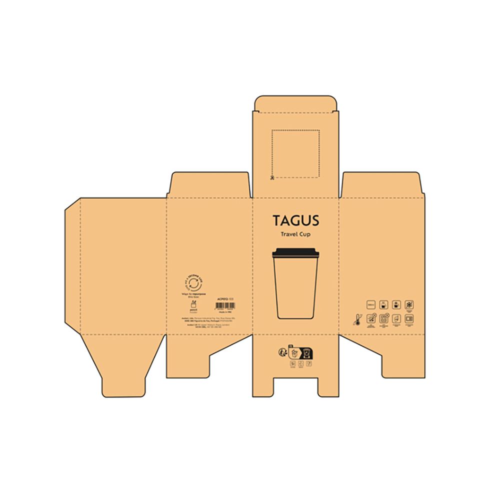 Picture of Tagus Travel Cup Ceramic 330ml. Double wall with coloured lid