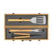 Picture of Turner Barbecue Set Bamboo. With Case, Tong, Fork & Spatula