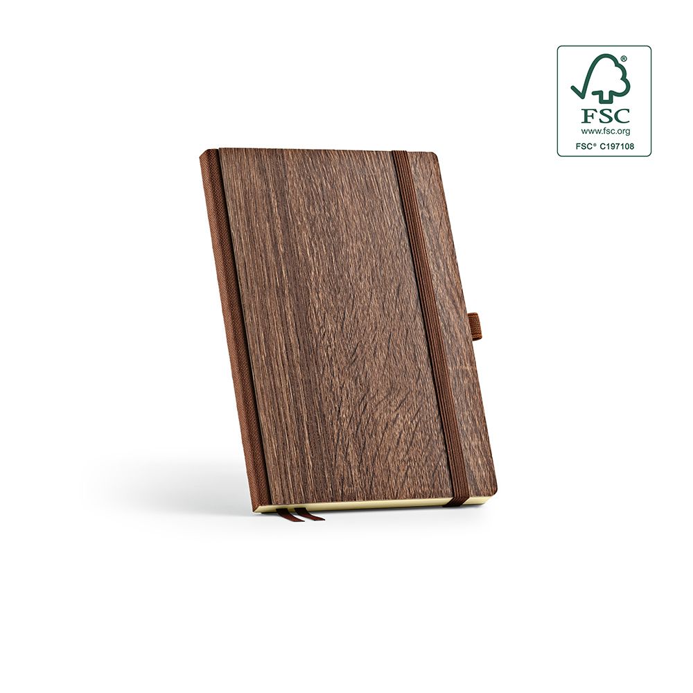 Picture of Steinbeck A5 Notebook Woodgrain cover. 70gsm FSC 196 pages