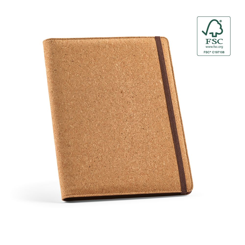 Picture of Kafka A4 Folder Cork. 64 FSC sheet notepad and elastic closure