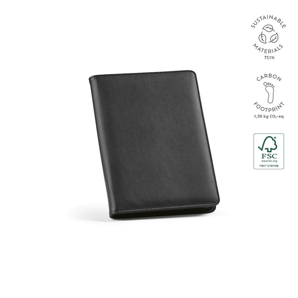 Picture of Orwell A5 Folder rPU. 64 FSC sheet notepad and zipper closure