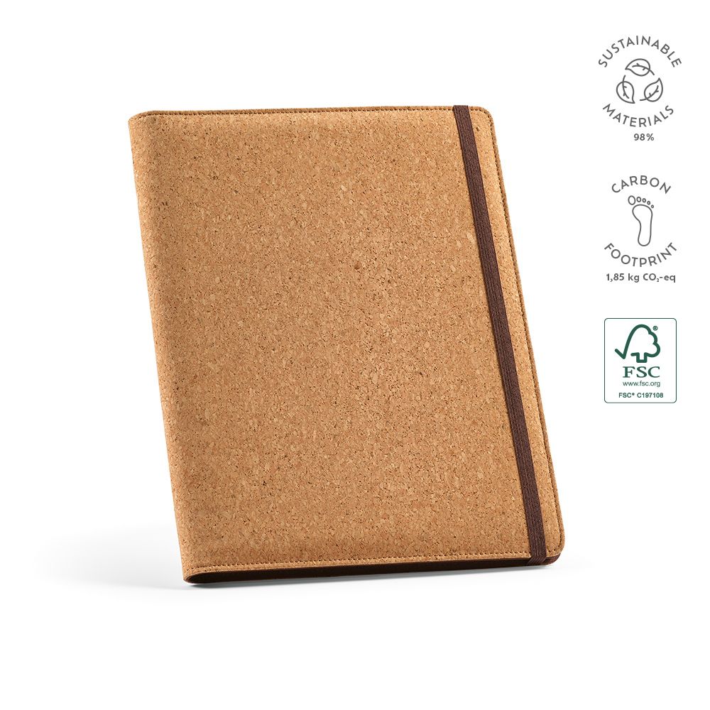 Picture of Kafka A4 Folder Cork. 64 FSC sheet notepad and elastic closure