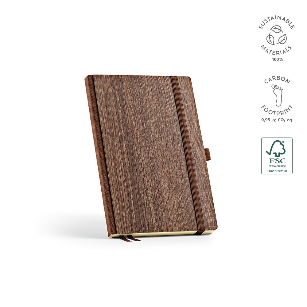 Picture of Steinbeck A5 Notebook Woodgrain cover. 70gsm FSC 196 pages