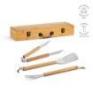 Picture of Turner Barbecue Set Bamboo. With Case, Tong, Fork & Spatula