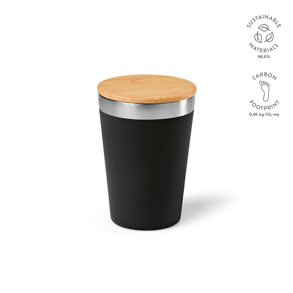 Picture of Don Travel Cup rSS and Bamboo lid 400ml. Double wall