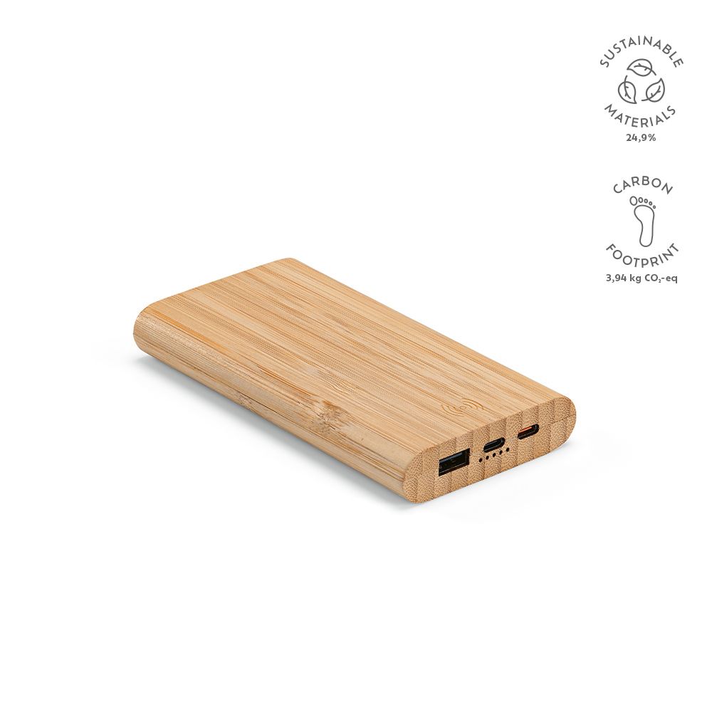 Picture of Pythagoras Powerbank Bamboo Battery 10000 mAh 